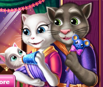 Play Angela and Tom Baby Caring Game